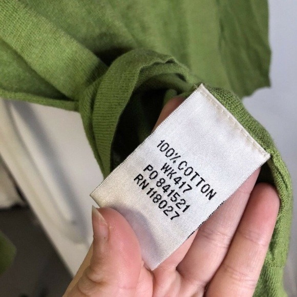 BODEN Cotton Ruffle Button Cardigan in Apple Green - Picture 10 of 12